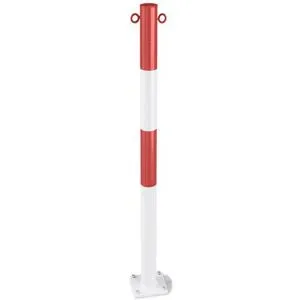 Gerdmans Rajaustolppa Jakob, pulttikiinnitys, Ø 60 mm, punainen/valkoinen, sink