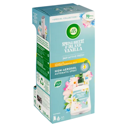 Air Wick Active Fresh Automatický difuzér a náplň na vodní bázi jarní vánek a vanilka 228ml