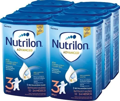 NUTRILON 3 batoľacia mliečna dojčenská výživa v prášku 6 x 800 g