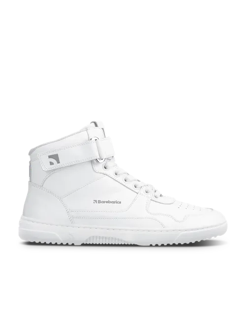 Barefoot tenisky Barebarics Zing - High Top - All White - Leather