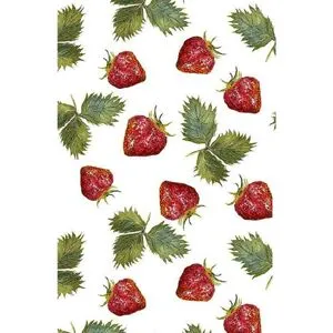 Globaltex Baumwoll-Stoff "Erdbeeren", Acryl beschichtet