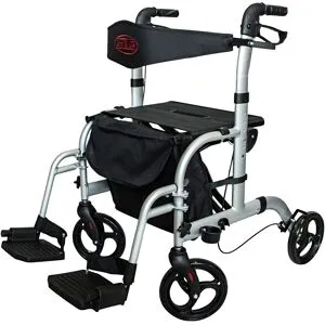 Antar Aluminium HybriD Rollator und Transportrollstuhl - AT51005