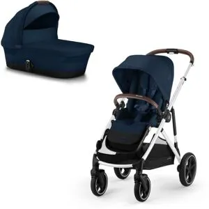 Cybex Gazelle S, Søsken-/tvillingvogn Inkl. Gazelle S Cot – Ocean Blue/silver