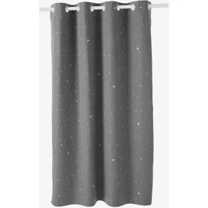 VERTBAUDET Cortina opaca com detalhes fosforescentes, Estrelas cinzento escuro estampado