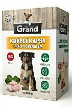 GRAND kaps. deluxe pes kuřecí s rýží a špenát. 4x300g + Množstevní sleva