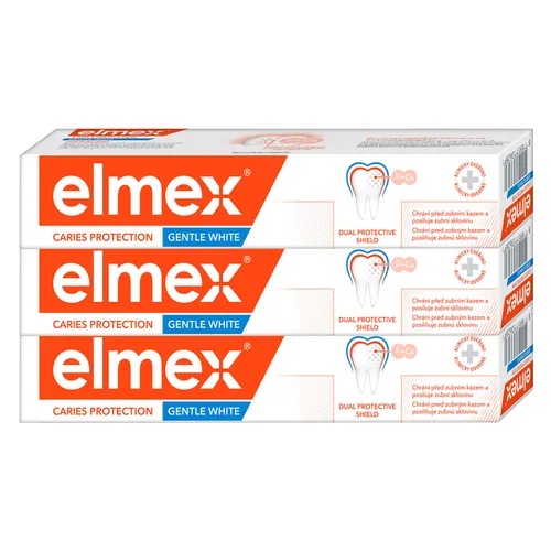 ELMEX Caries Protection Gentle White zubná pasta proti zubnému kazu triopack 3 x 75 ml