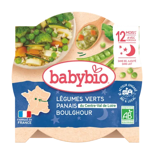 BABYBIO Zelená zelenina, paštrnák a boulgour