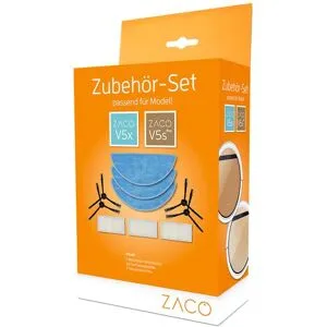 ZACO Zubehör-Set für V5x & V5s Pro 3x Hochleistungsfilter, 4x Seitenbürste, 3x Mikrofaser-Wischtuch