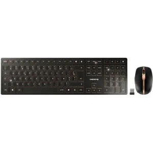 Pack clavier-souris CHERRY DW 9100 SLIM noir L'ensemble sans-fil haut-de-gamme Bluetooth avec design tendance et fonction de recharge.