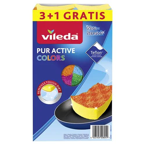 Vileda PUR active Colors houbička 3 + 1 ks