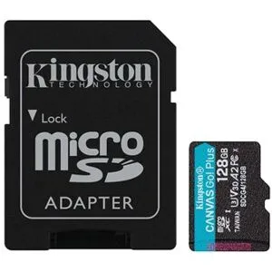 Kingston 128GB microSDXC Canvas Go Plus Gen4 200MB/s A2 U3 V30 Card + Adapter