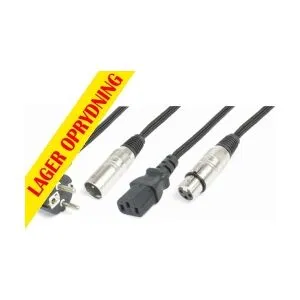 CX10-20 Lys Kombi Kabel Schuko - XLR M / IEC F - XLR F 20m TILBUD NU