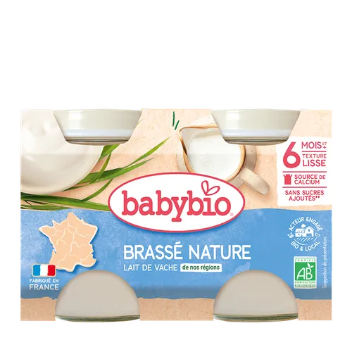 BABYBIO Brassé z francúzskeho mlieka natur 2x130 g