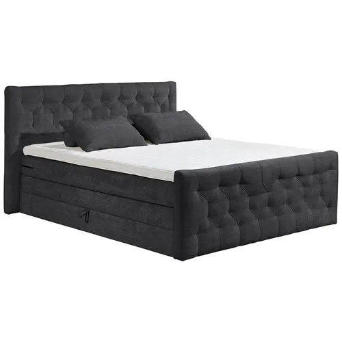 MID.YOU POSTEL BOXSPRING, 180/200 cm, černá