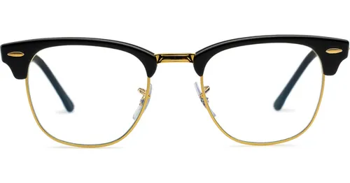 Ray-Ban Clubmaster RB3016 901/BF - blaufilter Brillen [Computerbrillen], quadratisch, unisex, schwarz