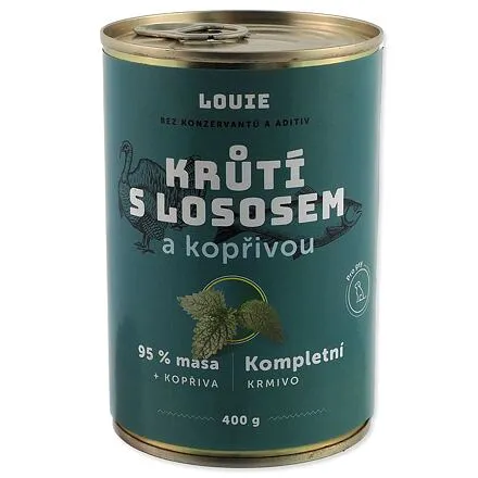 Konzerva LOUIE krůtí s lososem a kopřivou 400g