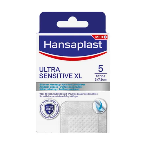 Hansaplast Ultra Sensitive XL Pleisters - 5x7,2cm - 5 Strips