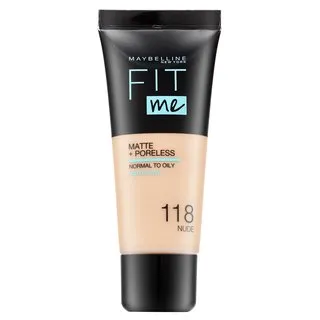 Maybelline Fit Me! Foundation Matte + Poreless maquillaje líquido con efecto mate 118 Nude 30 ml
