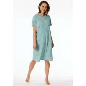 Schiesser Nachthemd kurzarm Palmenprint jade - Comfort Nightwear 40