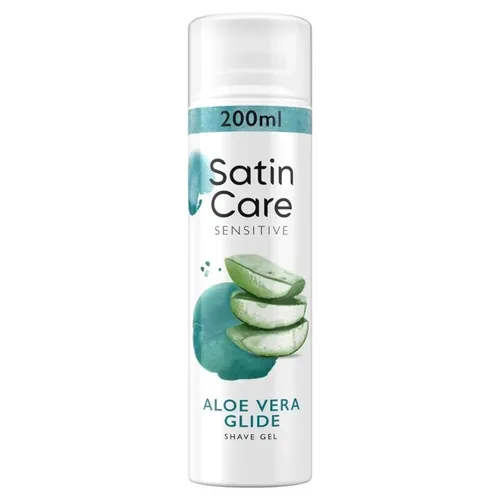 Gillette Gél na holenie na suchú a citlivú pokožku Satin Care Aloe Vera (Shave Gel) 200 ml