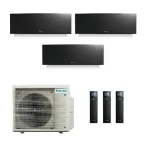 Daikin Trio Split Emura 3 Schwarz 7+7+18 Btu 3MXM68A9 FTXJ20AB9 FTXJ20AB9 FTXJ50AB9 Klimaanlagen R-32 WiFi 2.0+2.0+5.0 kW