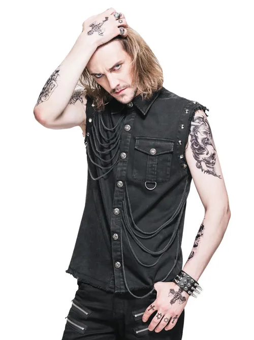 Herren Hemd Ärmellos Weste DEVIL FASHION