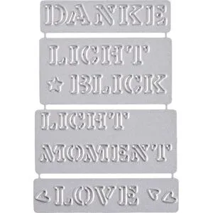 FarbTon Papier Stanzschablone "Schriftdekore" für Marinas Licht