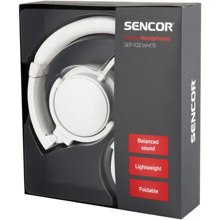 SENCOR WHITE slúchadlá uzavreté