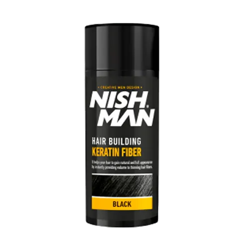 Keratínové vlákno na stavbu vlasov čierná Nishman Hair Building Keratin Fiber Black 21g