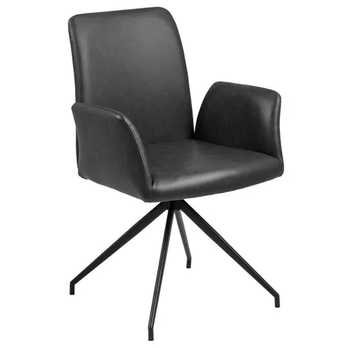 Carryhome ŽIDLE S PODRUČKAMI, vzhled kůže, černá