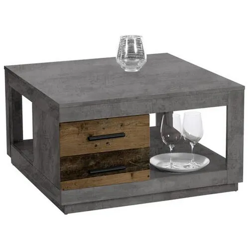 XXXL KONFERENČNÍ STOLEK, antracitová, hnědá, kompozitní dřevo, 80/80/45,6 cm