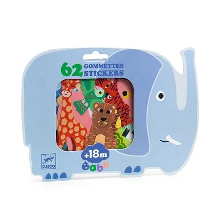 DJECO Moje prvé samolepky - Safari zvieratká