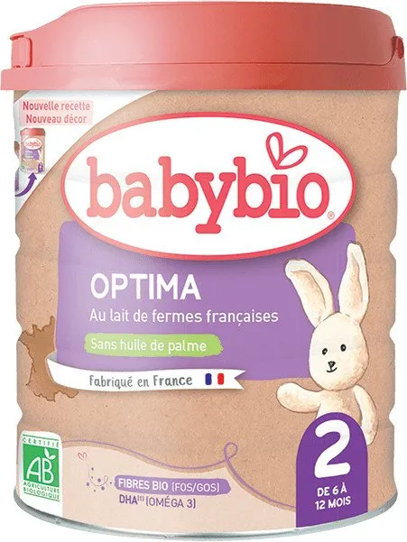 BABYBIO Optima 2 Pokračovacie dojčenské bio mlieko 800 g