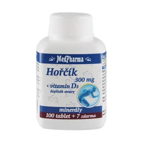 MedPharma Hořčík 300 mg + Vitamín D3 107 tablet