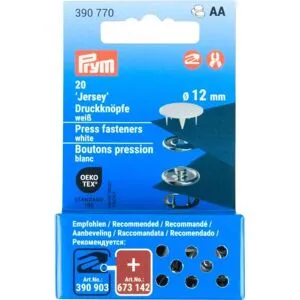 Prym Druckknöpfe Jersey, 12 mm, 20 Stück (de) - Weiß