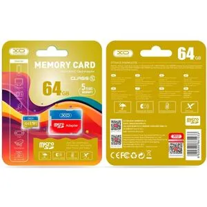 XO microSD Hukommelseskort m. Adapter 64GB
