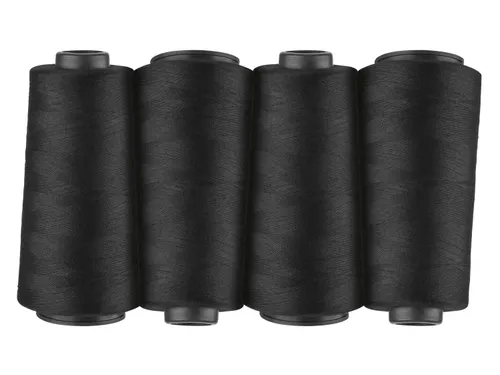 crelando® Overlocková šicí nit, 4 kusy (černá)