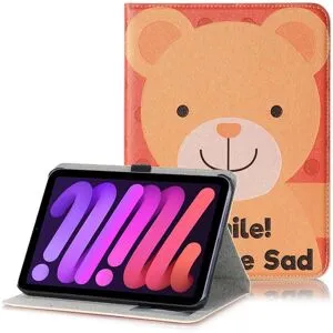 TABLETCOVERS.DK iPad Mini (2024 / 2021) Cover m. Kortholder & Touch Pen Holder - "Bamse"