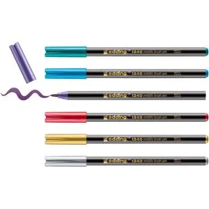 edding 1340 Pinselstift "Metallic", 6er-Set