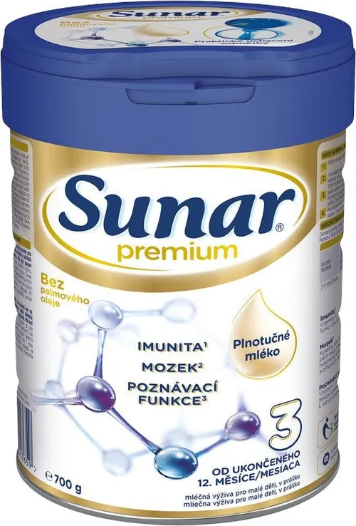 SUNAR Premium 3 batoľacie mlieko 700 g