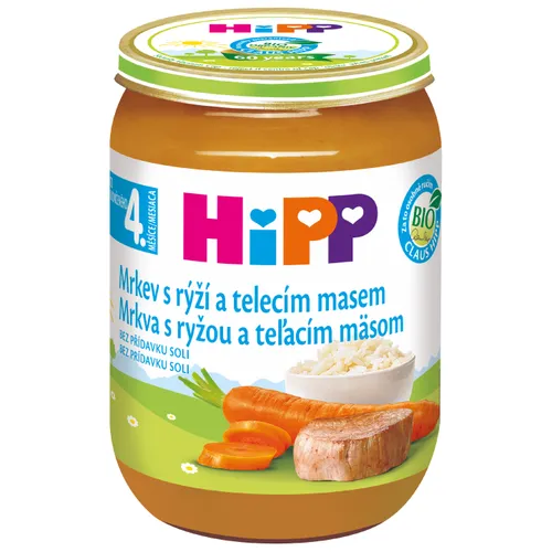 HiPP BIO Mrkev s rýží a telecím masem 190 g