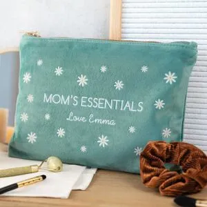 smartphoto Samtbeutel mit eigenem Text   Grosses Format   grüne Farbe   Viel Platz in Ihrem ultraweichen und persönlichen Kulturbeutel