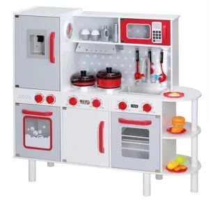 Spielwerk® Kinder Spielküche Holz mit 38-tlg Zubehör