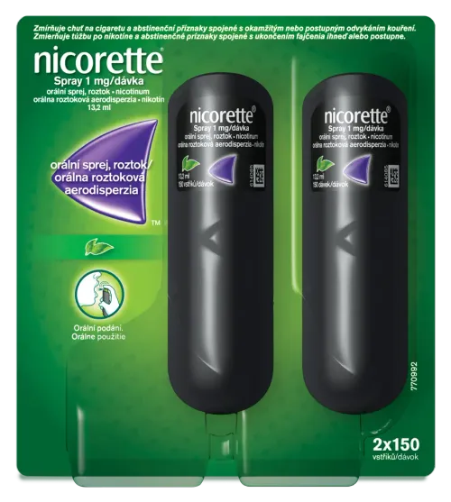 Nicorette spray 1 mg-dávka orm.spr. 2 x 13,2 ml 150 mg
