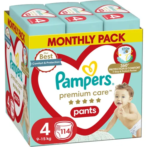 Pampers Premium Care Pants Monthly Pack Size 4 jednorázové plenkové kalhotky 9-15 kg 114 ks