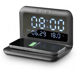 Cellularline Smart Clock - Trådlös Väckarklocka Med Qi-Laddning