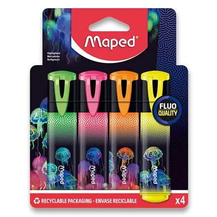 Maped Zvýrazňovač Deepsea Paradise 4 ks, BL