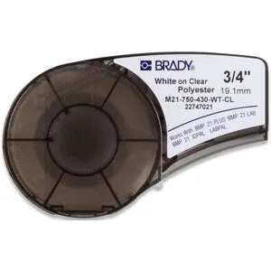 Brady M210 Polyester tape 19,05mm Hvit pÃ¥ Klar - 1850722