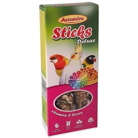 Tyčinky AVICENTRA vitamíno-medové pre malé papagáje 2 ks