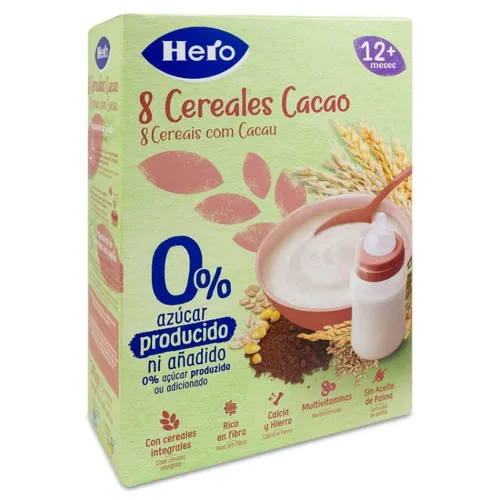 hero baby papilla 8 cereales cacao 340g